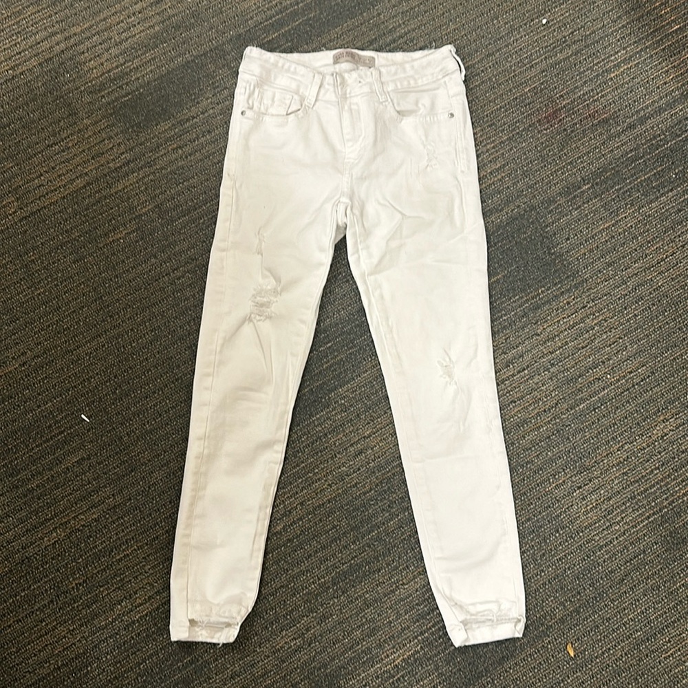 Zara Distressed White Skinny Jeans